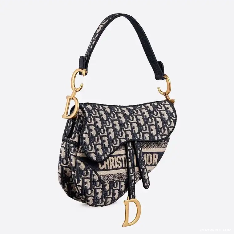 Cheap Blue Dior Motif Christian Oblique Saddle Canvas Bag 0502 Luxury
